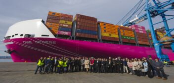 Buque ONE Sphere recaló en SVTI en su viaje inaugural y conecta la zona sur de Chile directamente con el continente asiático