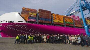 Buque ONE Sphere recaló en SVTI en su viaje inaugural y conecta la zona sur de Chile directamente con el continente asiático